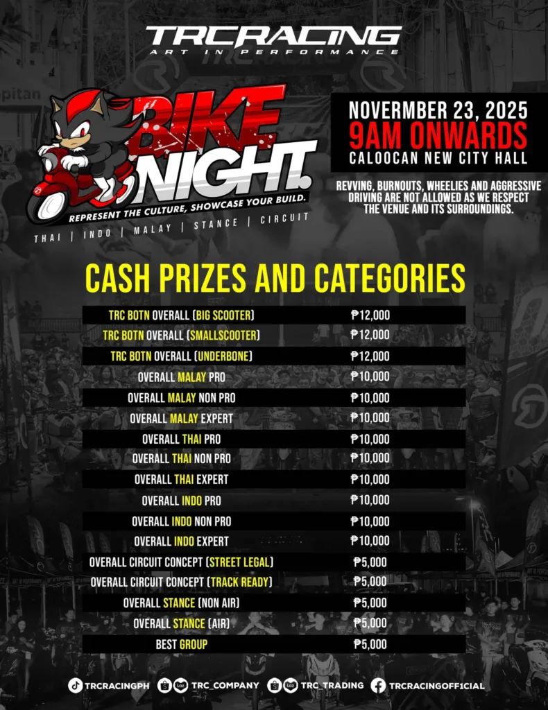 TRC Racing Bike Night 2025 at Caloocan New City Hall – Represent the Culture, Showcase Your Build