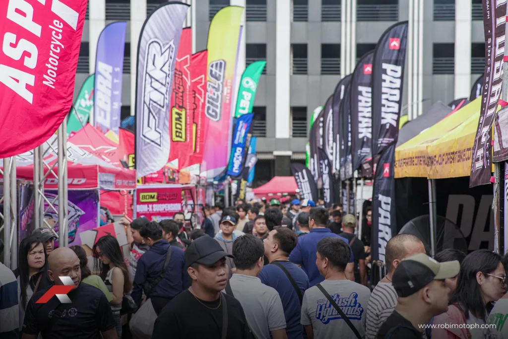 Crowd moving through vendor aisles at Makina Moto Tiangge 2026
