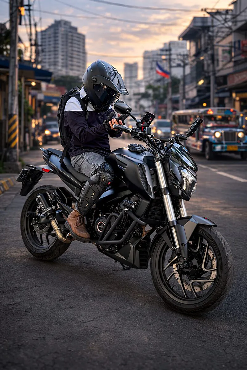 Life is Like Riding: Finding Faith and Balance on Every Journey - Ka-Robi beside his Kawasaki Dominar 400, lifestyle moto vlogger from Metro Manila.