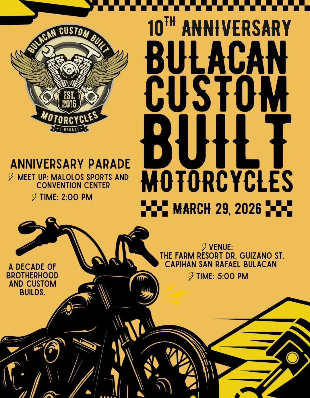 10th Anniversary Bulacan Custom Built Motorcycles 2026: A Decade of Brotherhood and Custom Motorcycle Culture in Bulacan