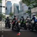 Big bikes stopped at a city intersection in BGC representing the Big Bike Market Philippines and motorcycle lifestyle riding