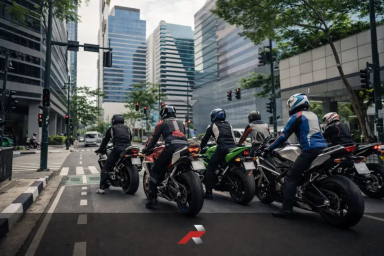 Big bikes stopped at a city intersection in BGC representing the Big Bike Market Philippines and motorcycle lifestyle riding