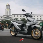 Honda Click scooter in front of Manila City Hall representing Honda Philippines sells over 1 million motorcycles in 2025