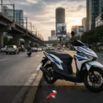 Honda Click scooter on EDSA Manila traffic showing why Honda Still Dominates the Philippine Motorcycle Market