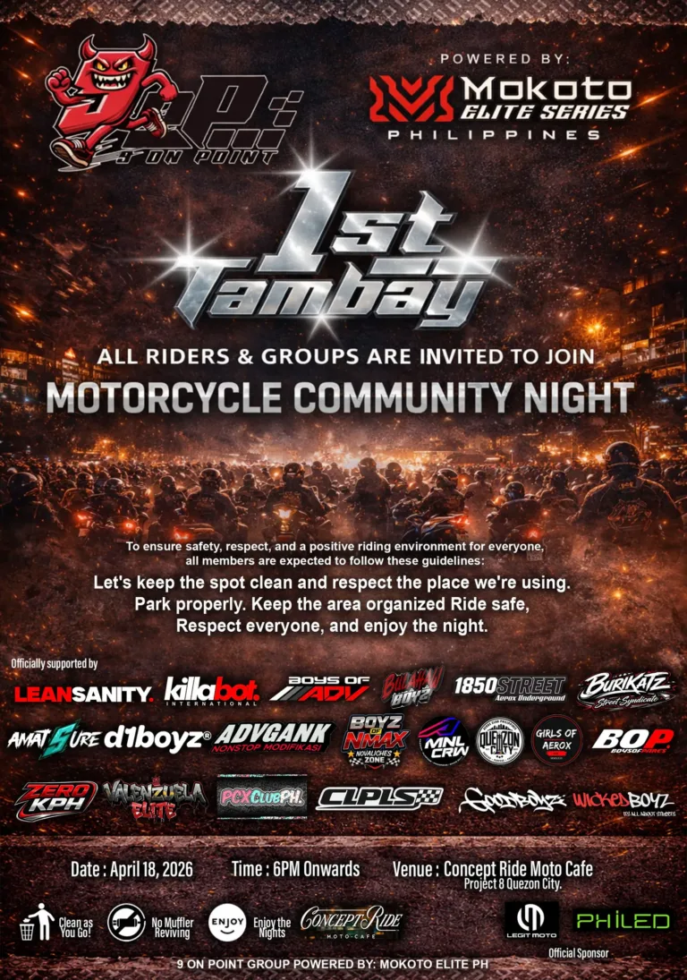1st Tambay Motorcycle Community Night 2026 at Concept Ride Moto Cafe Quezon City