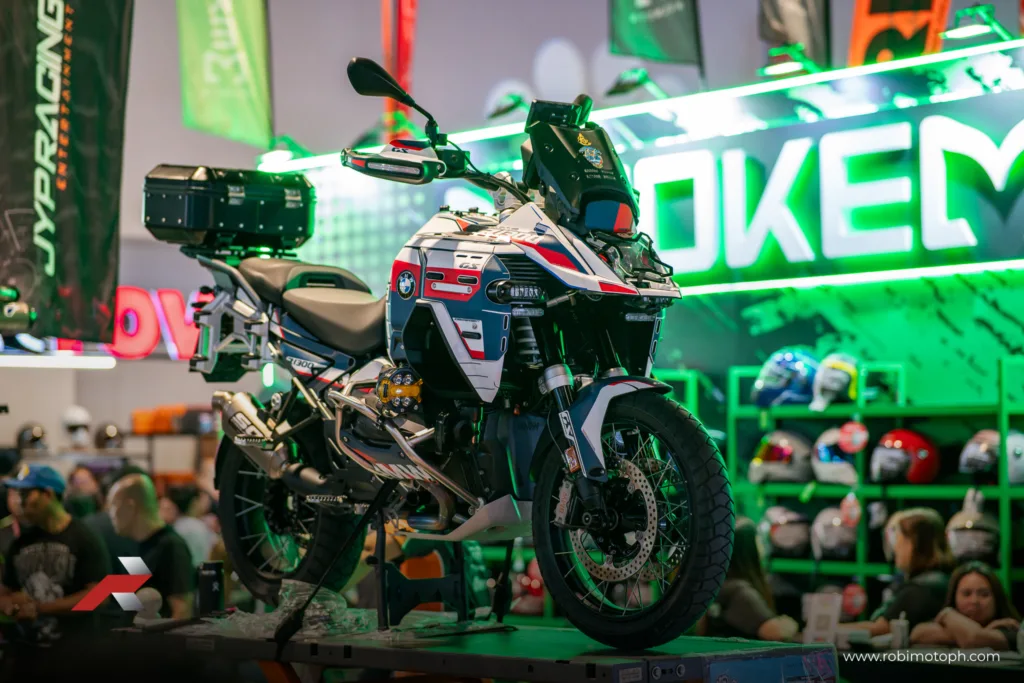 BMW R1300 GS Adventure displayed at Makina Moto Show 2026 front angle with full adventure setup
