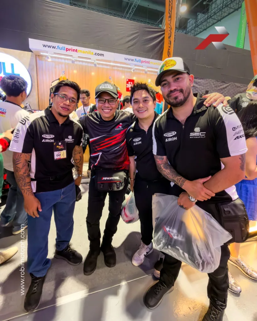 RobiMotoPH with motorcycle influencers Abdul and Marsyyy at Makina Expo 2026 SMX Manila Philippines