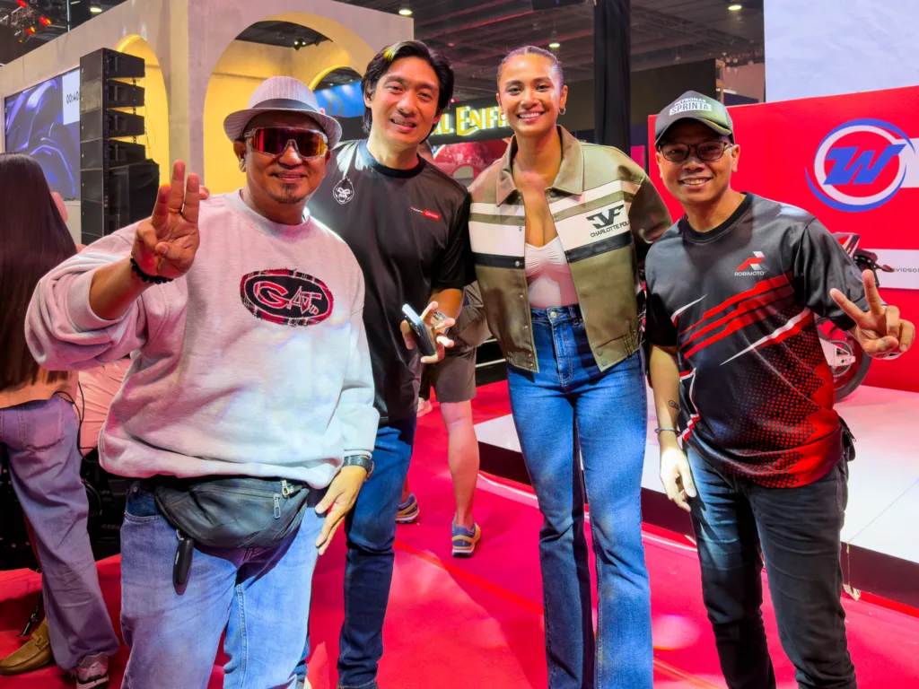 RobiMotoPH with Heneral Kamote, Roscoe Odulio, and Klea Pineda during makina expo 2026 wrap up at SMX Manila Philippines