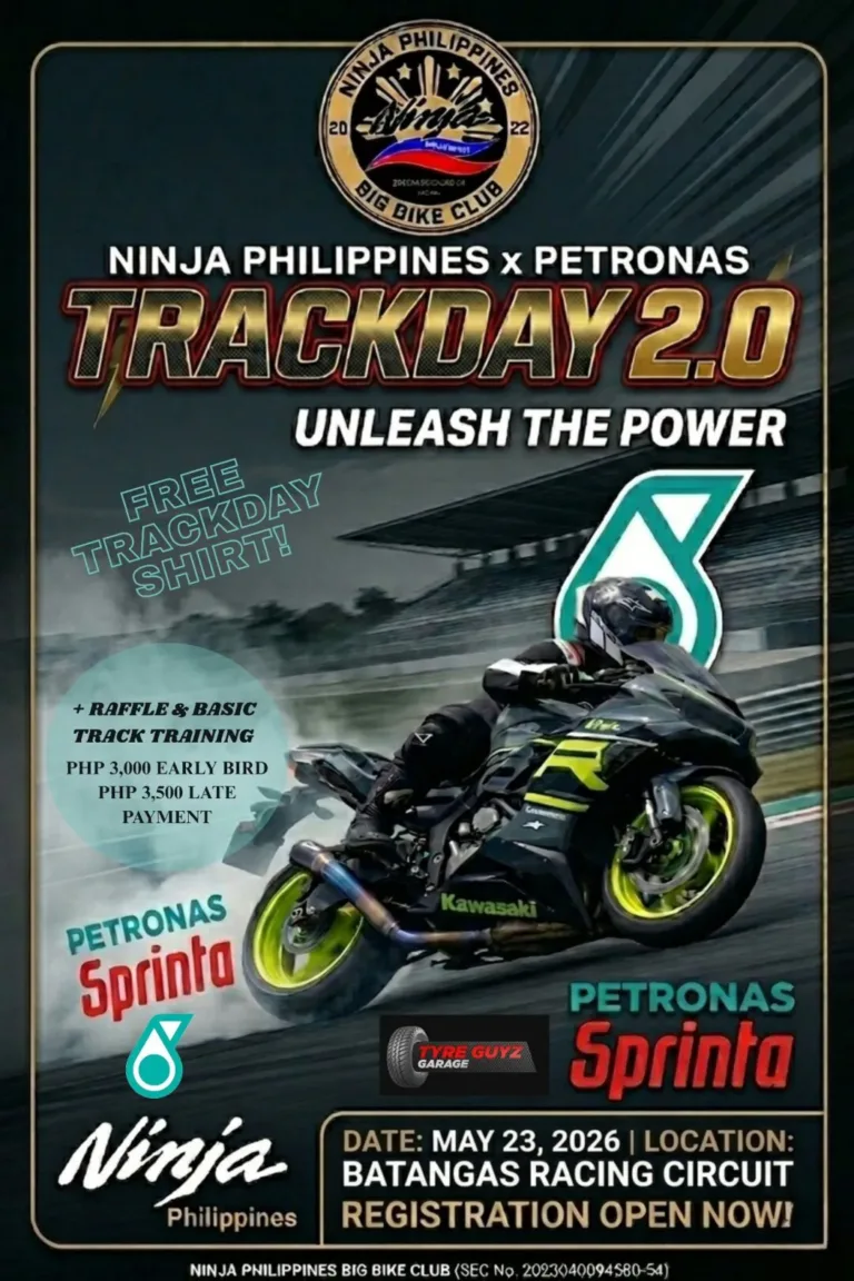 Ninja Philippines Trackday 2.0 2026 at Batangas Racing Circuit with Kawasaki sportbike on track
