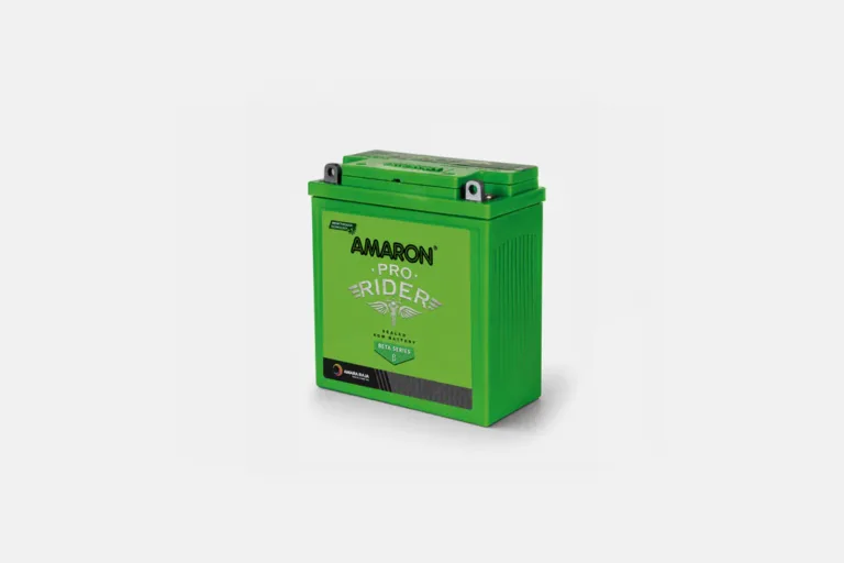 Amaron motorcycle battery Philippines Pro Rider AGM battery product photo with realistic shadow on white background