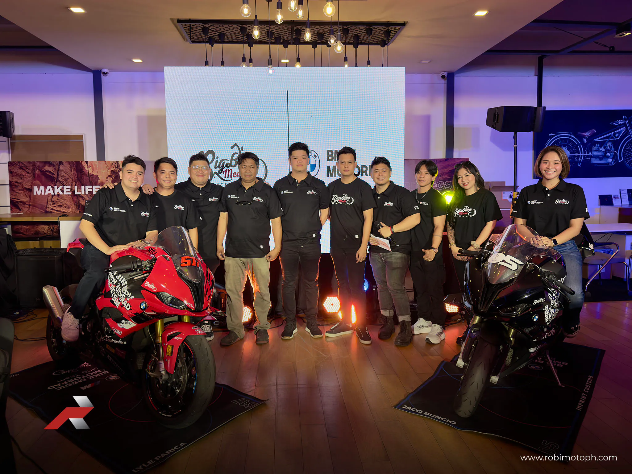 Big Bike Medic BMW Motorrad Racing Team group photo during the launch event at RSA Motors