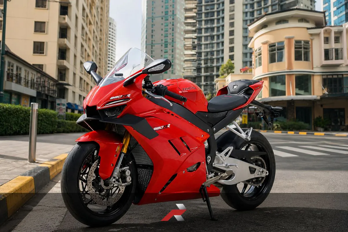 ZXMOTO Philippines 820RR sportbike shown in a BGC-style urban setting for a premium motorcycle ownership guide